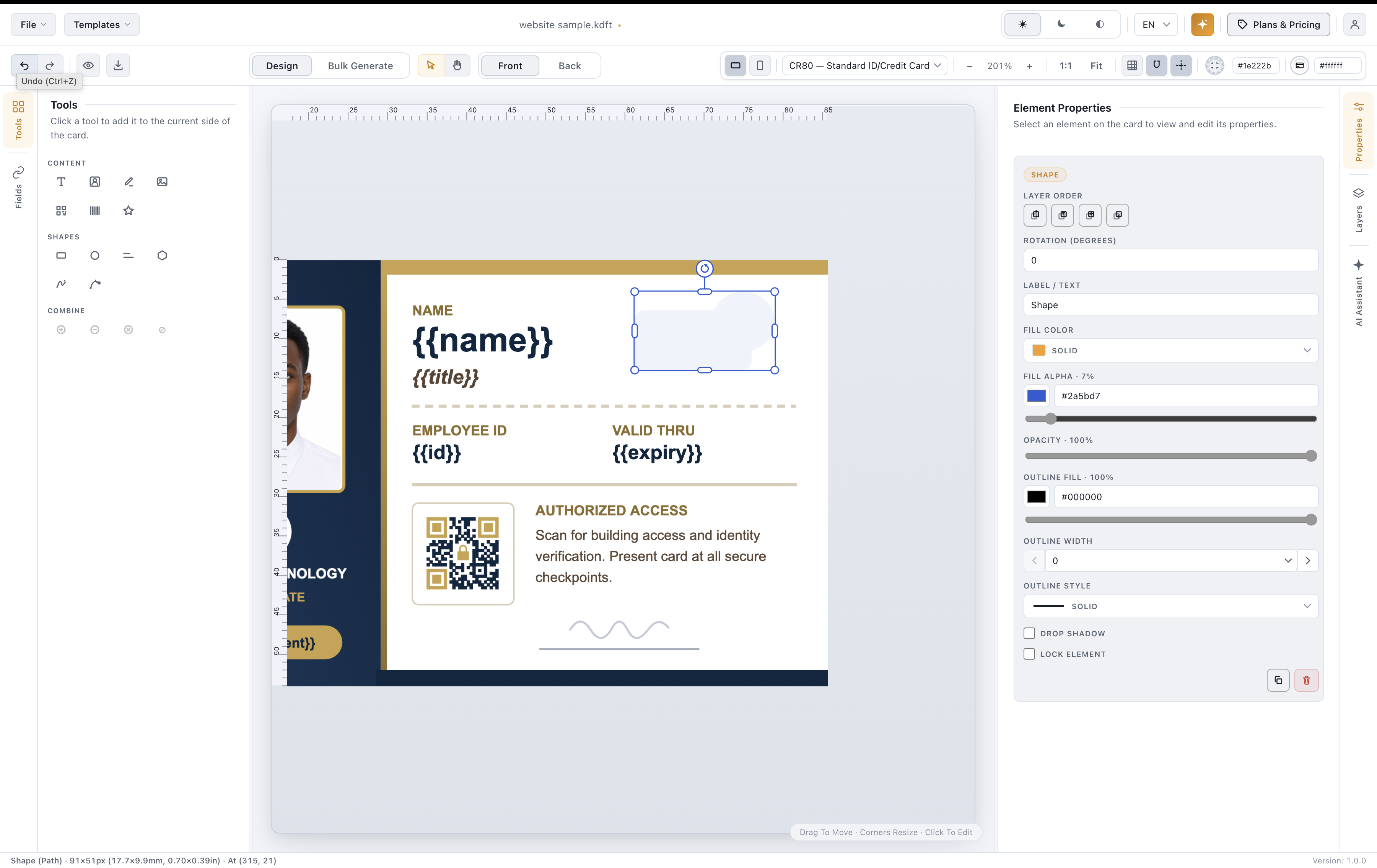 Shape and Bezier pen tools with boolean operations