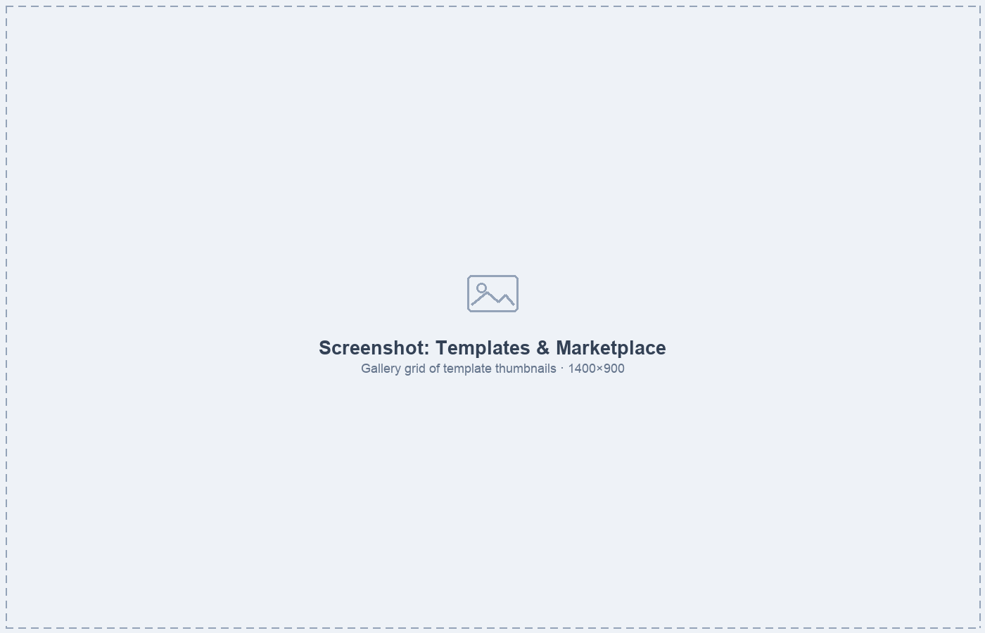 Templates and marketplace gallery grid